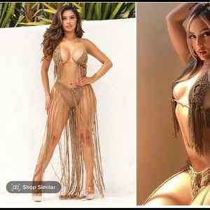 Palm resort crochet mocha 2 piece